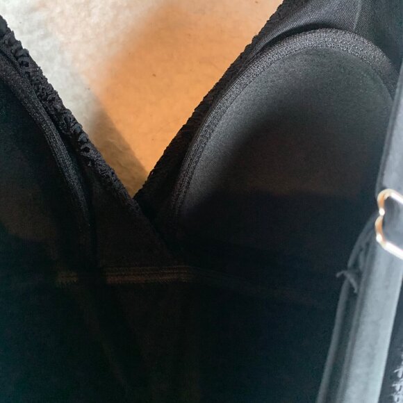 Swim Solutions Women's Tummy‎ Control Flyaway Black V-Neck Swimdress Size 12 NWT - Picture 7 of 10